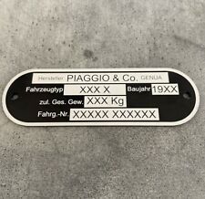 Typenschild geeignet piaggio gebraucht kaufen  Stuttgart