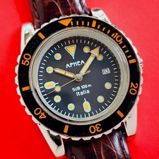 Aphea Italia Sub 100 relógio de mergulho Gradus vintage preto laranja moldura rotativa, usado comprar usado  Enviando para Brazil
