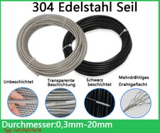 Edelstahl Seil 1x7 7x7 7x19 PVC - Ummantelt Drahtseil 0,3-20mm Stahlseil 304 A2 comprar usado  Enviando para Brazil