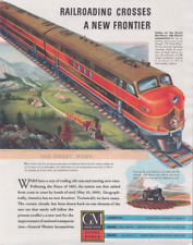 1943 anúncio impresso GM Diesel Power Railroading cruza uma nova fronteira Segunda Guerra Mundial frente doméstica comprar usado  Enviando para Brazil
