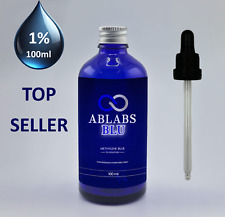 Solução Premium Azul Metileno 1% (100ml) — Garrafa de Vidro Azul e Conta-gotas de Vidro comprar usado  Enviando para Brazil