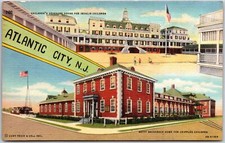 Cartão postal vintage Atlantic City New Jersey NJ, 1946 casa à beira-mar infantil comprar usado  Enviando para Brazil
