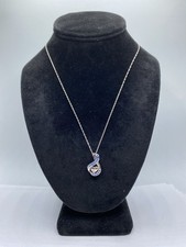 Colar de prata esterlina "I Love You Forever Melissa" azul Cz Infinity 18" 5,4 g, usado comprar usado  Enviando para Brazil