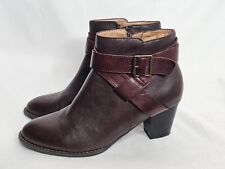 Bota de tornozelo feminina Vionic Trinity couro marrom chocolate detalhe de fivela zíper 8,5 comprar usado  Enviando para Brazil