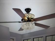 River of Goods Gracie Grand 52 pol. Ventilador de teto LED prata com cristal transparente comprar usado  Enviando para Brazil