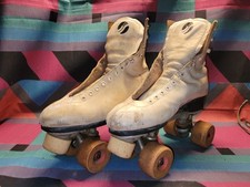 Patins brancos vintage Chicago Chicago rodas de cetim Chicago comprar usado  Enviando para Brazil