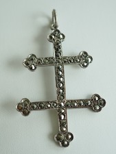 CROIX PENDENTIF DE LORRAINE ANCIEN ARGENT MASSIF MARCASSITE ANTIQUE SILVER CROSS comprar usado CROIX PENDENTIF DE LORRAINE ANCIEN ARGENT MASSIF MARCASSITE ANTIQUE SILVER CROSS comprar usado  Enviando para Brazil