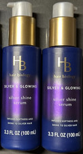 Lote de 2 sueros HB Hair Biology plateados y plateados brillantes para cabello gris 3,3 oz segunda mano  Embacar hacia Mexico