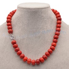 Colar de contas de pedra preciosa Rondelle irregular coral vermelho natural genuíno 14-48 polegadas comprar usado  Enviando para Brazil