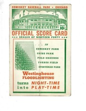 1940 baseball program for sale  Park Ridge