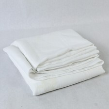 Toalha de mesa redonda branca 68" listra texturizada mistura de poliéster usada manchada comprar usado  Enviando para Brazil