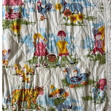 Colcha infantil vintage 1950 feita à mão berço rima berço tamanho 36 x 47 comprar usado  Enviando para Brazil