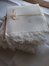 11 ANTIGOS GUARDANAPOS FRANCESES MONOGRAMADOS "COMO" DE LINHO COM FRANJAS comprar usado  Enviando para Brazil