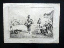 Grande litografia costumi usato  Italia