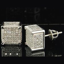 Brincos de ouro branco 14K com cubo quadrado 1 ctw D/FL brilhante moissanita comprar usado  Enviando para Brazil