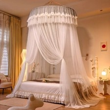 Mosquiteiro estilo princesa luxo, cama de casal solteiro, cortina de cama de renda universal, usado comprar usado  Enviando para Brazil