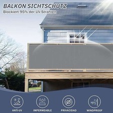 Używany, Pokrywa balkonowa 0,9 x 10 m w taupe – pokrywa ogrodzeniowa na balustrady na sprzedaż  PL