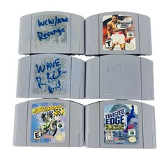 Lote de 6 jogos N64, WCW Excite Bike Goldeneye 007 testados - Etiquetas faltando comprar usado Lote de 6 jogos N64, WCW Excite Bike Goldeneye 007 testados - Etiquetas faltando comprar usado  Enviando para Brazil