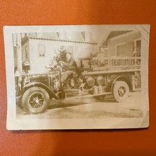 Caminhão de bombeiros Brentwood Califórnia FOTO ORIGINAL VINTAGE Corpo de Bombeiros Snap antigo, usado comprar usado  Enviando para Brazil