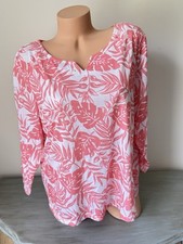Blusa Hearts Of Palm Feminina Tamanho XL Estampa Folha Costeira Popover Manga 3/4 Elástica comprar usado  Enviando para Brazil