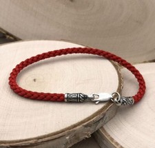 Pulseira de fio de seda vermelha prata esterlina 925 unissex presente joia da moda 8,6 polegadas comprar usado  Enviando para Brazil