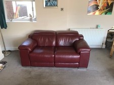 Seater red leather for sale  HEMEL HEMPSTEAD
