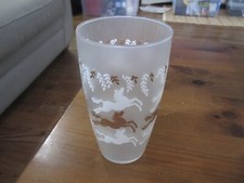 Coquetel vintage Libbey Cavalcade cavalos saltadores vidro fosco 7" de altura comprar usado  Enviando para Brazil
