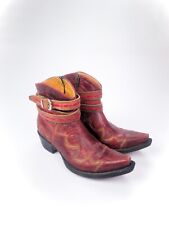 Botas femininas OLD GRINGO tamanho EUA 7B couro vermelho fivela alça zíper lateral LORENZA comprar usado  Enviando para Brazil