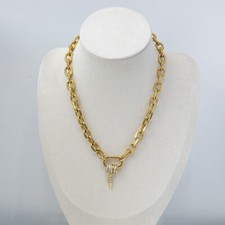 Usado, Colar impermeável de aço inoxidável folheado a ouro 18k comprar usado  Enviando para Brazil