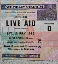 Live aid ticket for sale  DERBY