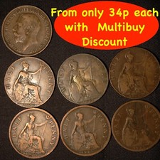 Halfpenny 1911 1936 for sale  SIDMOUTH