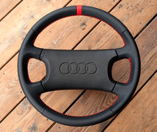 NUEVO CUERO Audi 80 90 100 200 B3 B4 S2 C3 Negro OEM Volante Raya Roja comprar usado  Enviando para Brazil