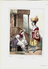 1851 Grabado Color "Agricultores del Cantón Vaud" Per Ash Rossignon Litografía segunda mano  Embacar hacia Mexico