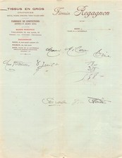 Facture 1925 tissus d'occasion  France