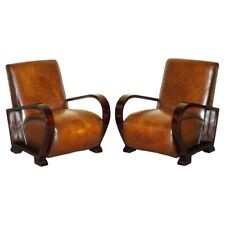 Usado, PAR DE POLTRONAS CLUBE COURO MARROM CHARUTO ART DÉCO TOTALMENTE RESTAURADO FINO E EXCLUSIVO comprar usado  Enviando para Brazil