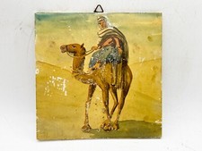 TELHA VINTAGE POR BONNA ALEMANHA ARTE IMPRESSÃO HOMEM MONTANDO UM CAMELO NO DESERTO comprar usado  Enviando para Brazil