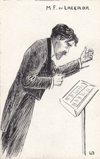 ✒ DESSIN ORIGINAL portrait de Francisco de LACERDA compositeur chef d'orchestre comprar usado  Enviando para Brazil