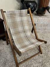Cadeira de praia vintage MCM infantil madeira pátio dobrável lounge comprar usado  Enviando para Brazil