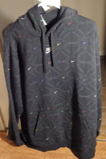 Pulôver Nike AOP Gel Fleece com capuz masculino XL DM7930 010 preto estampa de logotipo, usado comprar usado  Enviando para Brazil