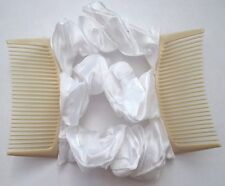 tecido de cetim branco material duplo elástico pente de cabelo updo fabricante de coque comprar usado  Enviando para Brazil