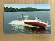 Cartão postal Scenic Lake Greetings lancha antiga esqui aquático PC antigo comprar usado  Enviando para Brazil