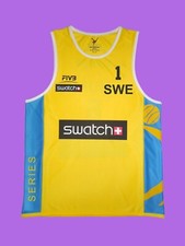 Camiseta de vôlei de praia amarela ÅHMAN/HELLVIG Suécia tamanho P, M, G, XL, 2XL nova comprar usado  Enviando para Brazil