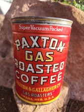 Lata de café torrada a gás vintage Paxton Omaha Neb. EUA comprar usado  Enviando para Brazil