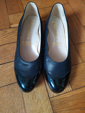 Navy leather shoes for sale  RUGBY