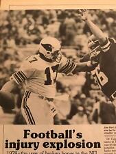 1979 VINTAGE ARTIGO IMPRESSO 2PG LESÃO FUTEBOL AMERICANO NFL EXPLOSÃO ANO DE OSSO QUEBRADO comprar usado  Enviando para Brazil