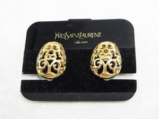 Usado, Brincos gravados folheados a ouro arabesco Yves Saint Laurent YSL com clipe comprar usado Usado, Brincos gravados folheados a ouro arabesco Yves Saint Laurent YSL com clipe comprar usado  Enviando para Brazil