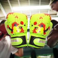 1 par de luvas de boxe infantis treinamento exercício couro ecológico luvas de ginástica esportiva (verde) comprar usado  Enviando para Brazil