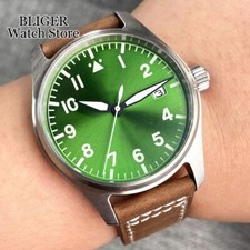 Mostrador verde 20ATM mergulho 39mm NH35A relógio masculino automático piloto vidro de safira retrô, usado comprar usado  Enviando para Brazil