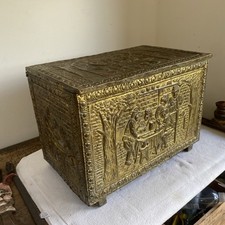 Vintage brass embossed for sale  NEWTON ABBOT