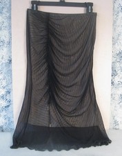 Usado, Saia Midi Vintage Y2K Preta Nylon Rede Transparente Ruched Objetos Necessários Tamanho P comprar usado  Enviando para Brazil